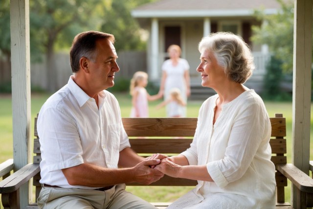 Grateful mature couple